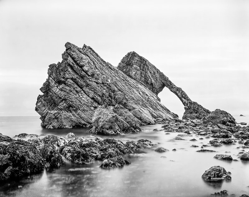 Black and white large format photograph - Bow Fiddle Rock
©PaulCMcDonald